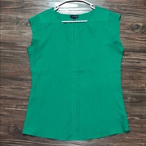 The Limited Green Cap Sleeve Pintuck Blouse